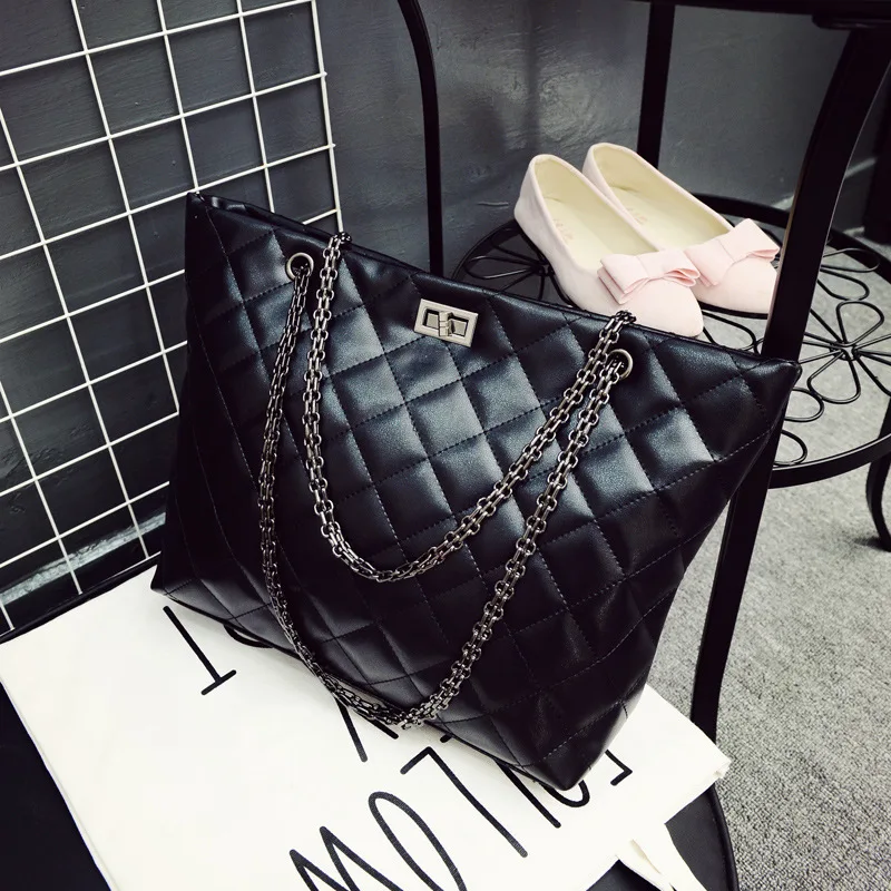 

Autumn & Winter New Style Korean-style Fashion Turnlock Shoulder Large Bag Rhombus Large Capacity Hand Mommy Shopping WOMEN'S Ba