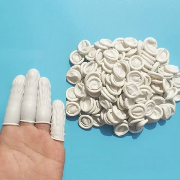 

100pcs Natural Rubber Gloves Finger Cots Latex Fingertip Protective Disposable Gloves