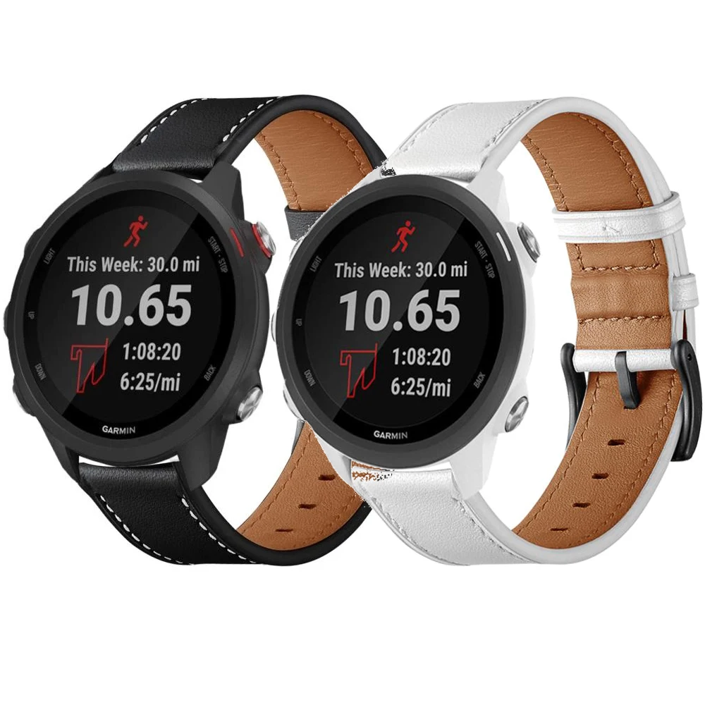 Leder band für Garmin Forerunner 245 M Vivoactive 3 4 Musik vivomove HR