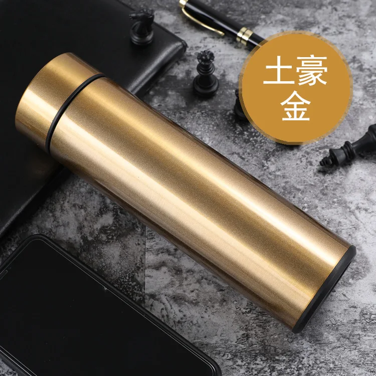 gold WD0102 умная изоляционная чашка 304 термос из нержавеющей стали гидро колба портативная кружка термос для воды с дисплеем температуры - Цвет: gold