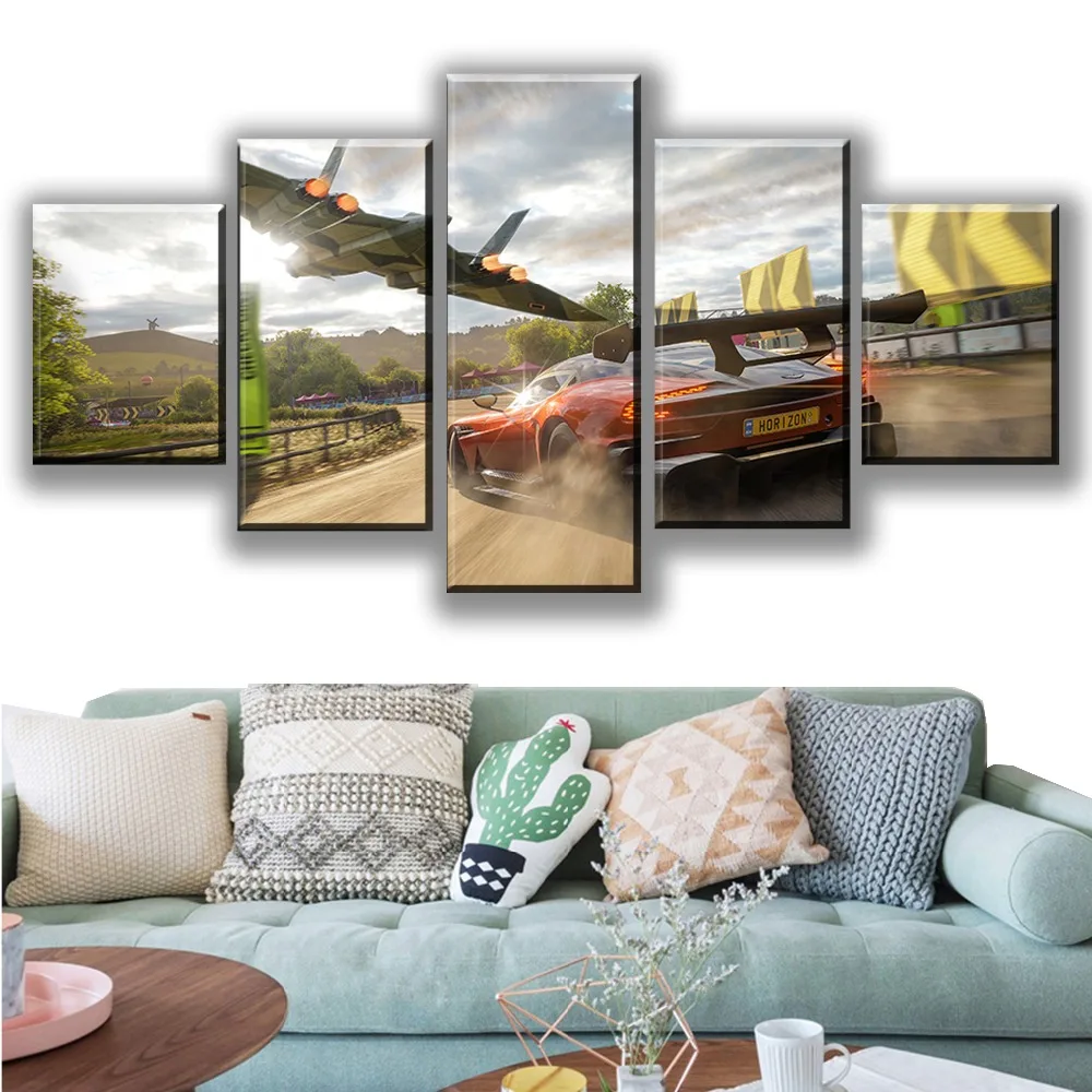 Nessuna Tela Incorniciata 5 Pezzi Forza Horizon 4 Gioco Wall Art Poster Decorativi Immagini Decorazioni Per La Casa Accessori Per Dipinti Del Soggiorn