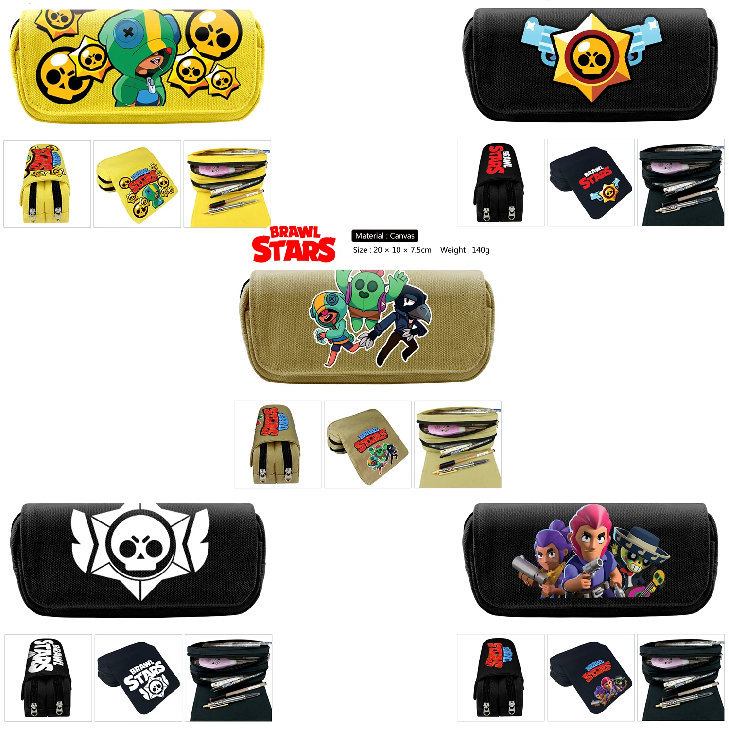 Estuche de lápices de Anime Brawling Leon Crow, Spike, Shelly, Colt, Jessie, Brock, bolsa de cosméticos, figuras de acción, juguete para regalo para niños y Chico