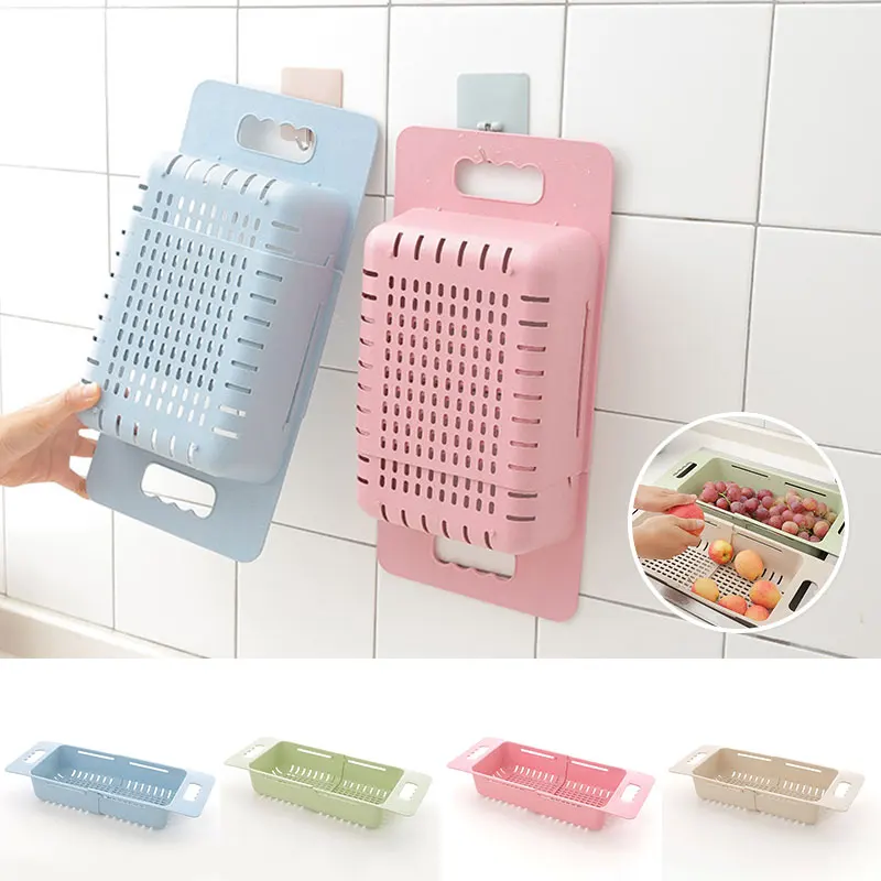 Drain Holder Wheat Straw Dishes Baskets Storage Storage Basket Durable 4 Colors Rack Shelf Multifunctional Scalable Kitchen