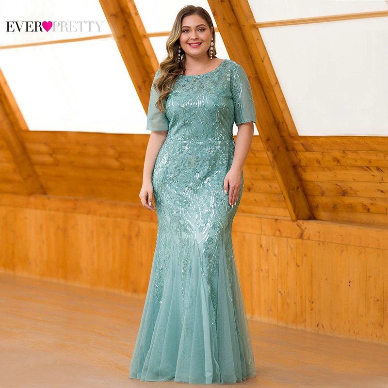 Элегантное платье для выпускного вечера размера плюс, длинное красивое платье, платье русалки с v-образным вырезом, расшитое блестками, Свадебные Вечерние Платья Vestidos De Fiesta - Цвет: 7705-Green