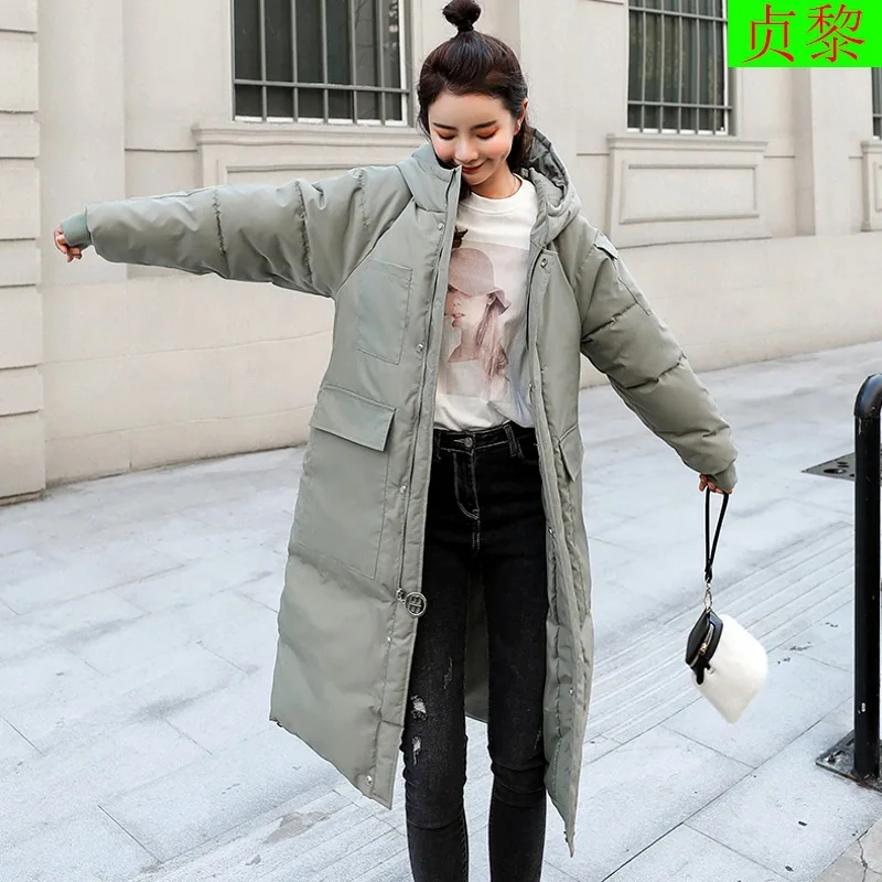 

2018 Winter New Style Korean-style Mid-length down Jacket Cotton-padded Clothes Loose-Fit BF Casual Cotton-padded Jacket Women's