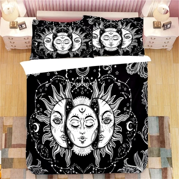 

Moon face 3D Printed 3pcs Bedding Set Duvet Cover Bed Cover Set Bedspreads Home Textiles