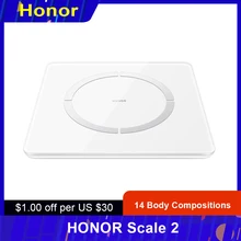 Honor smart scale 2 dexa padrão 14 monitor de analisador de corpo taxa de gordura corporal medição de freqüência cardíaca inteligente pesando escala para android