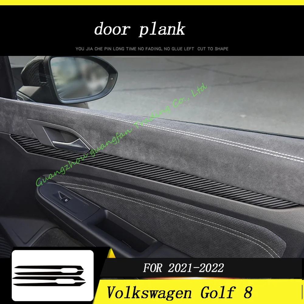 Autocollant en Fiber de carbone 5D pour poignée de porte, panneau de commande  Central intérieur pour Volkswagen Golf 8 2020 – 2023 - AliExpress