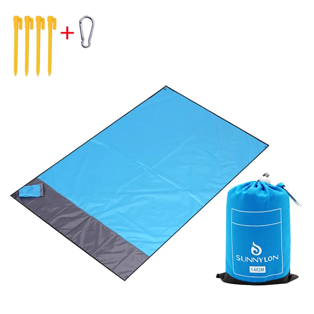 Blue Gray Vertvie Открытый походный матрас водонепроницаемая пляжная подстилка водостойкая Кемпинг подстилка, одеяло для пикника с колышки для грунта карабин - Цвет: Blue Gray