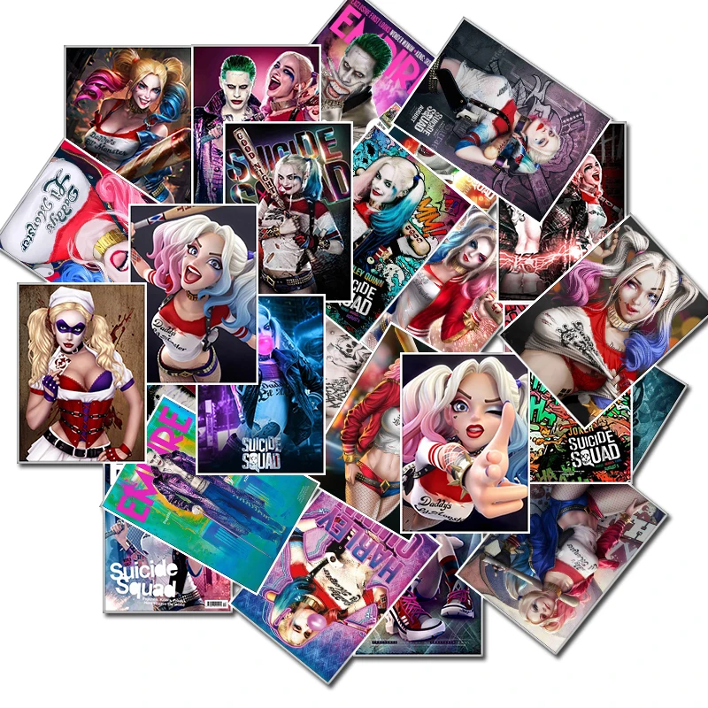 25Pcs Harley Quinn stickers bomb Suicide Squad Sticker For Snowboard book Luggage Car Fridge Laptop guitar Joker | Игрушки и хобби
