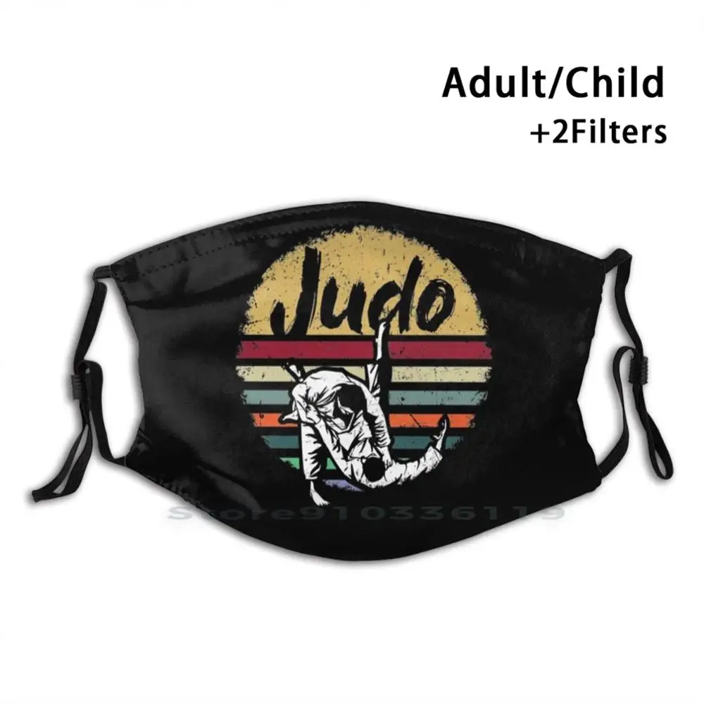 

Judo Judoka Vintage Kampfsport Training Ringen Geschenk Print Reusable Mask Pm2.5 Filter Face Mask Kids Judo Judoka Kampfsport