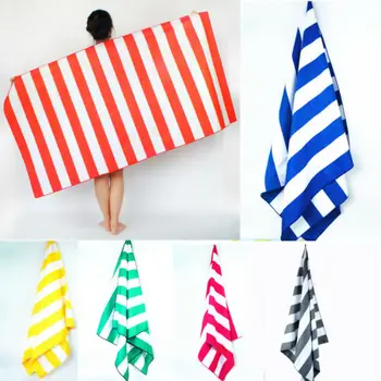 

Summer Quick Dry Beach Towels Microfibre Cover-Ups Striped Design Pouch Sand Compact Casual Ladies Beach Towel Cover-Ups