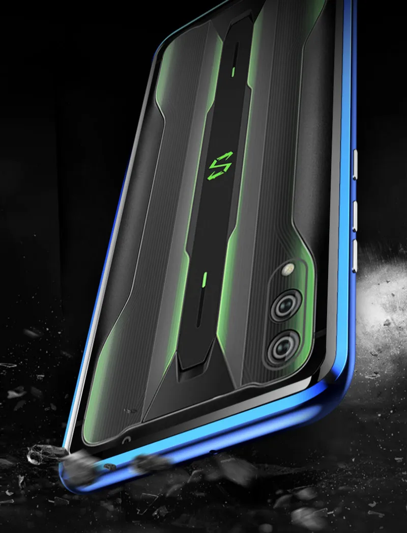 Роскошный Магнитный адсорбционный чехол для Xiaomi Blackshark 2 Pro, металлический бампер из закаленного стекла, противоударный чехол Xiaomi Blackshark 2 Pro