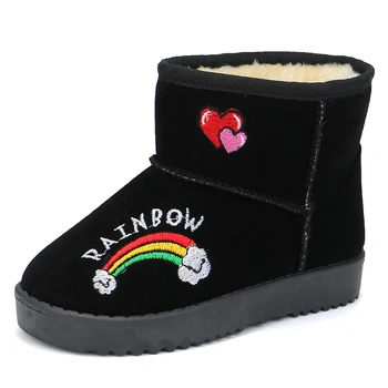 

Awesomeme Children Snow Boots Winter warm Unisex 2020 New Winter Boys Thick Plush Shoes Solid Girls Warm Shoes Kid Winter Boots