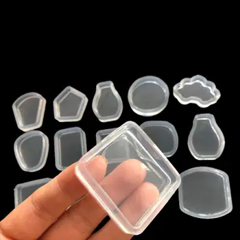 

14 Pcs/set Mirror Crystal Epoxy DIY Geometric Triangle Square Jewelry Decorative Handmade Pendant Silicone Mold L4ME