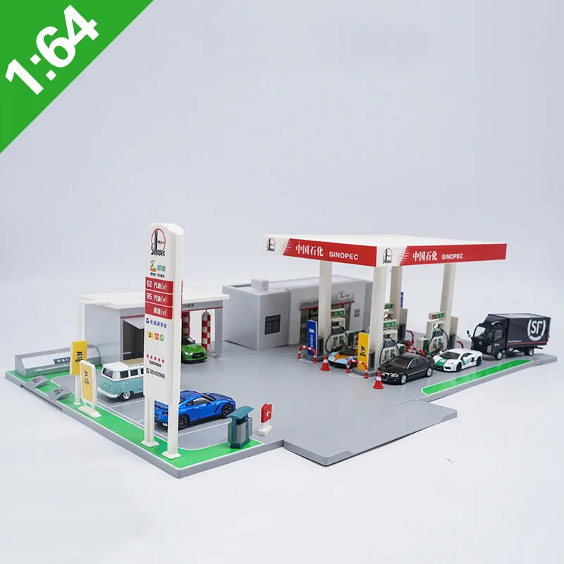 Модель автозаправочной станции Sinopec в масштабе 1/64 модель игрушечной сцены набор