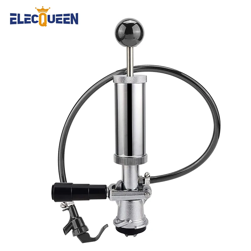 

4 Inch Picnic & Party Pump, Beer Keg Tap Simple Homebrew Kegerator Dispenser Keg Party Pumps with D System/ S System Keg Coupler