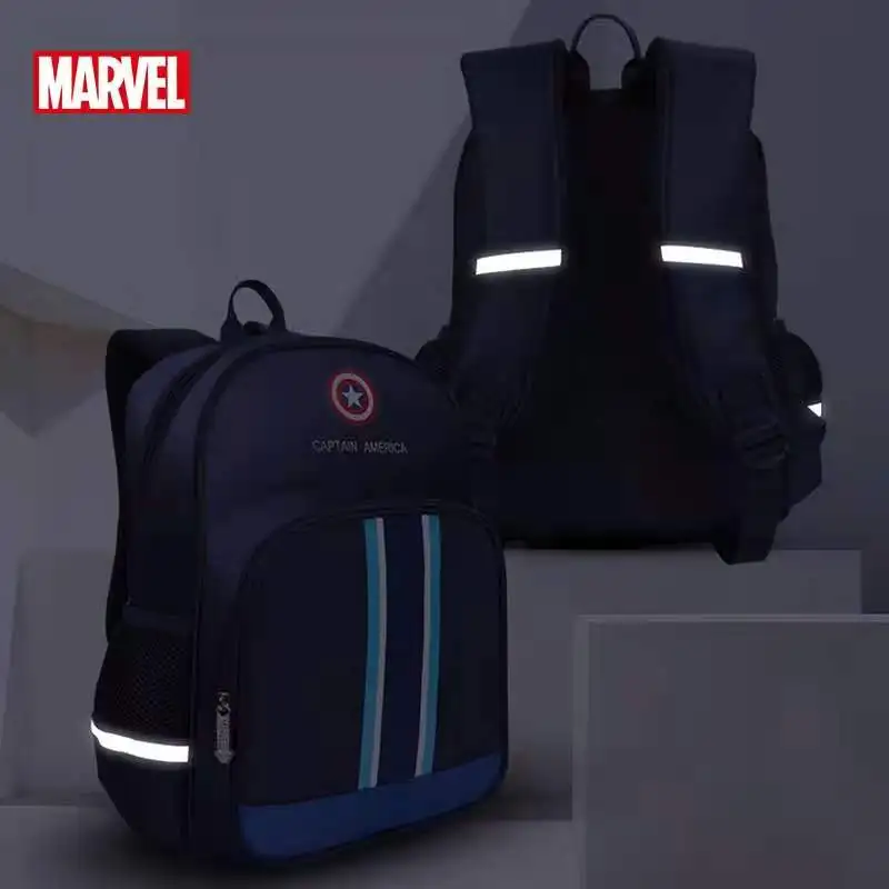2022 Genuine Disney School Bags For Boys Primary Student Shoulder Orthopedic Light Backpack Iron Spider Man Grade 1-3 Mochilas
