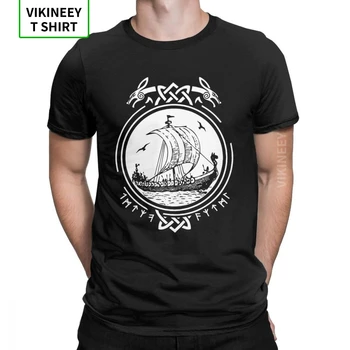 

Men T-Shirts Wikingerschiff Boot Runen Wikinger Vikings Simple Short Sleeve Tee Shirt O Neck Clothes Cotton Wholesale T-Shirts