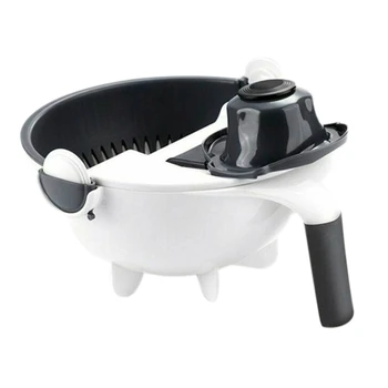 

Magic Rotate the Vegetable Cutter with Drain Basket Multi-Functional Kitchen Veggie Fruit Shredder Grater Slicer