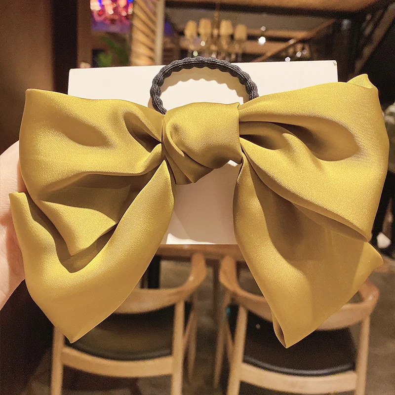 ginger rubber band Двухслойная хлопковая 9,25 дюймовая заколка для волос с бантом, повязка на голову для женщин и девочек, милая заколка для волос, заколка для волос, аксессуары для волос - Цвет: ginger rubber band