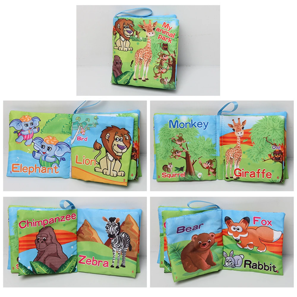 10 страниц розничная детские игрушки дети раннего развития ткани книги детские красочные развивающие разворачивание деятельности книга - Цвет: my animal park