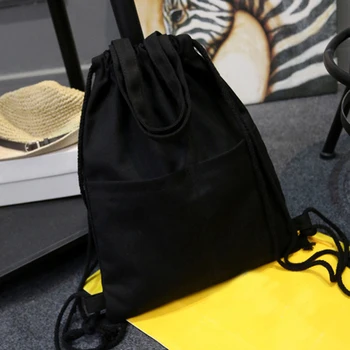 

canvas drawstring backpack School Gym Canvas Drawstring Bag Canvas Storage Pack Rucksack Pouch for school back pack for teen
