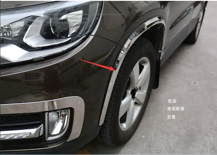 Набор для автостайлинга для Volkswagen Tiguan 2010- автомобильные колеса крыла вспышки колеса расширение колеса арки отделка из нержавеющей стали 4 шт
