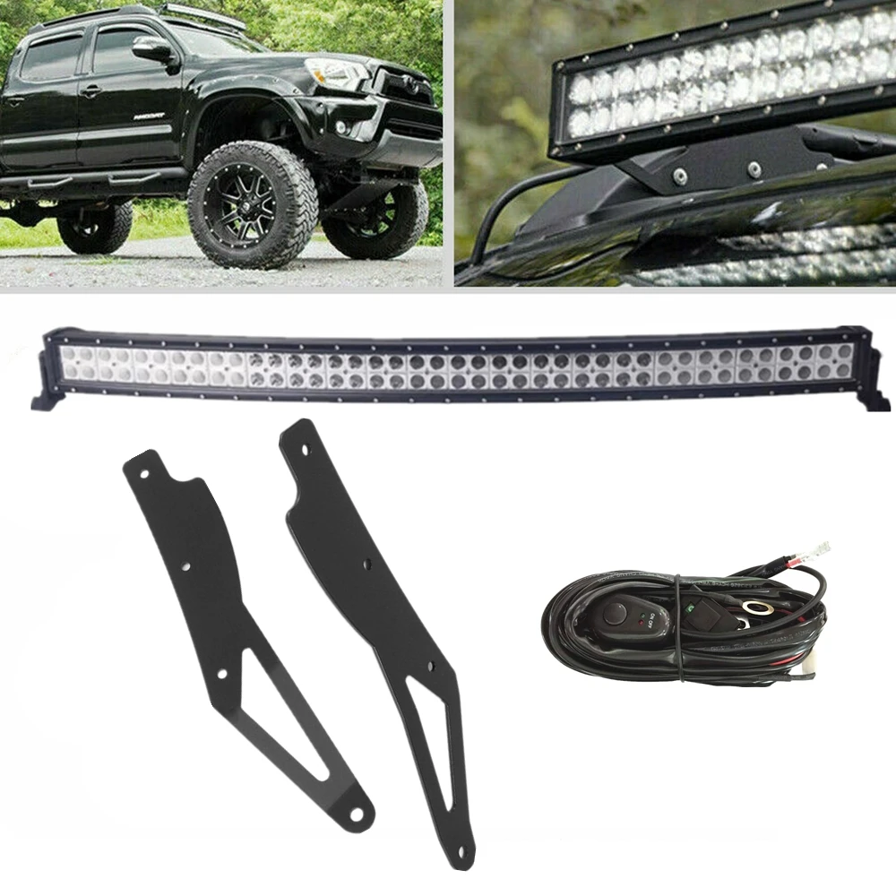 

Car Curved 42 Inch LED Work Light Bar With Roof Mounting Brackets Kit for Toyota Tacoma 2005-2015