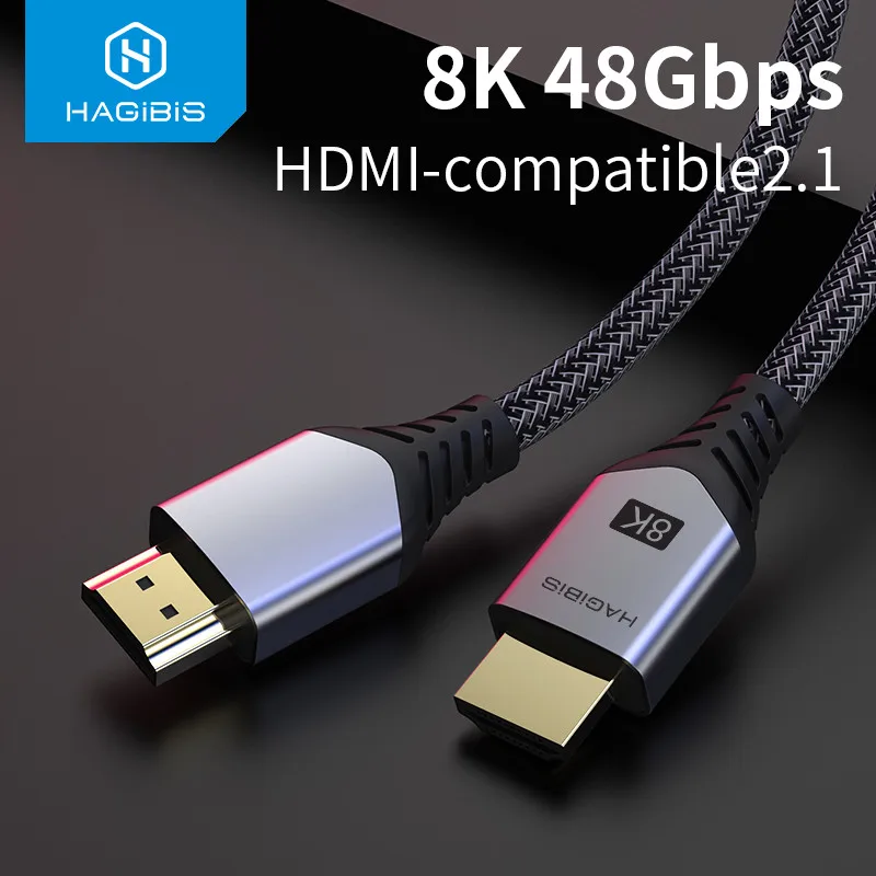 HDMI Cable Hagibis HDMI-compatible 2.1 Cable 8K/60Hz 4K/120Hz 48Gbps High Speed Digital Cables