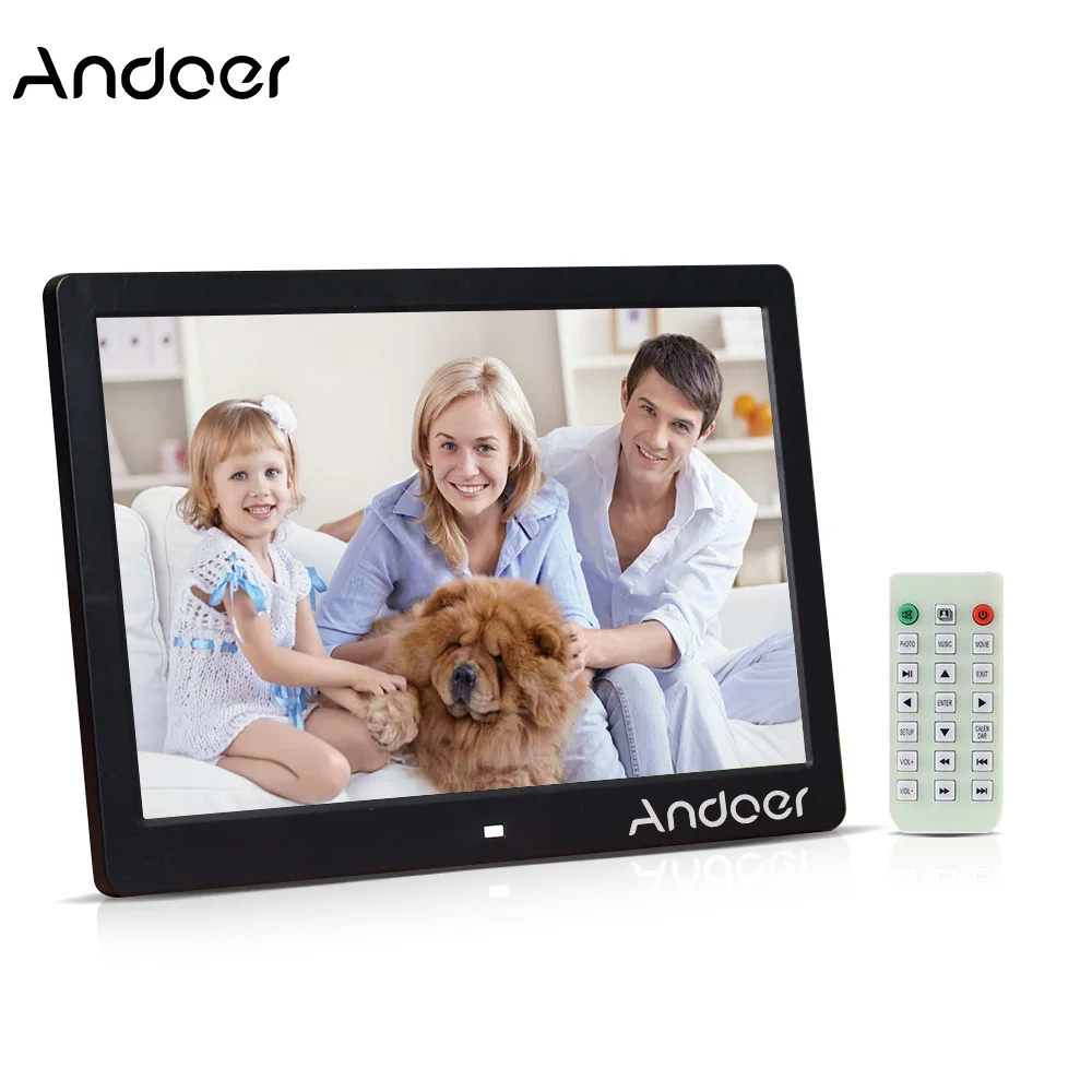 

Andoer 13" TFT LED Digital Photo Picture Frame 1280*800 Advertising Machine MP3 MP4 Movie Player Alarm Clock Digital Photo Frame