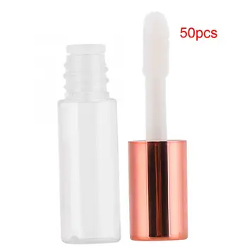

50pcs Mini Refillable Lip Gloss Bottle DIY Lip Oil Tube Container Makeup Tool (1.2ml/pc Rose Gold Cap) Lip Gloss Tube
