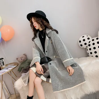 

Net red sweater female new Korean version of the loose imitation water jacket coat autumn and winter thick knit cardigan