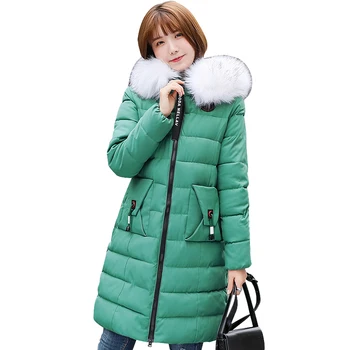 

winter coat women fur collar hooded cotton wadded thicken jacket winter coats female outwear large plus size ladies clothing