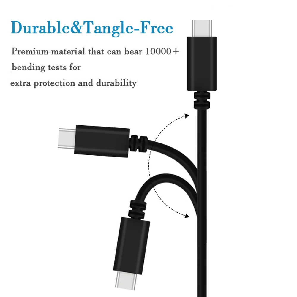 PD 60W 3A 5.0Gbps Quick Charge USB Type C to USB C Cable for QC 3.0 fast charging Data Cable USB QC3.0 Cord for MacBook IPAD