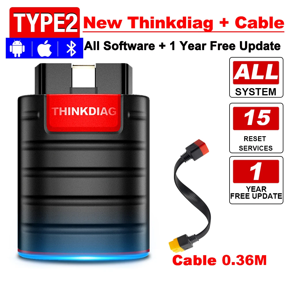 portable car battery charger THINKCAR Thinkdiag V1.23.004 Old Version Full System Scanner All Software OBD2 Diagnostic Tools 15 reset Ecu Coding pk ELM327 car battery charger price Code Readers & Scanning Tools