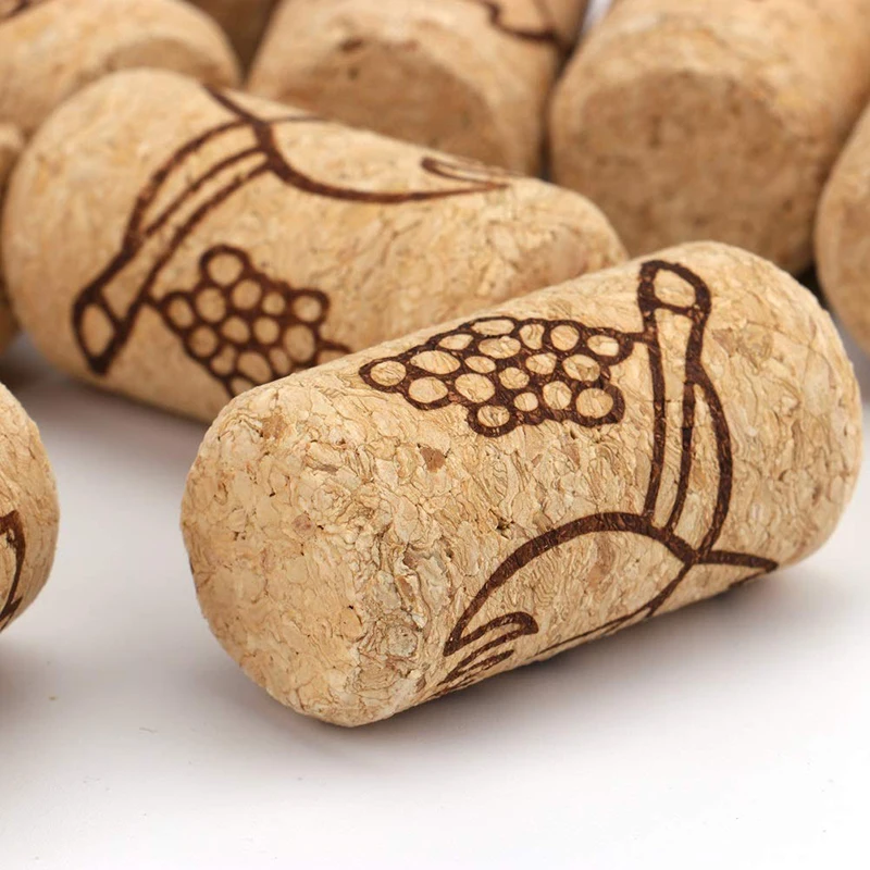 UPORS 15Pcs/Set Wine Cork Natural Wood Corks Wine Bottle Stopper Straight Corks Premium Red Wine Plug Wooden Cap Bar Accessories