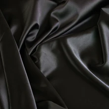2 метра с обработкой full dull эластичный шелковой атласной ткани искусственным шелковым материалом для цельнокроеное платье густой черный сатин спандекс ткань