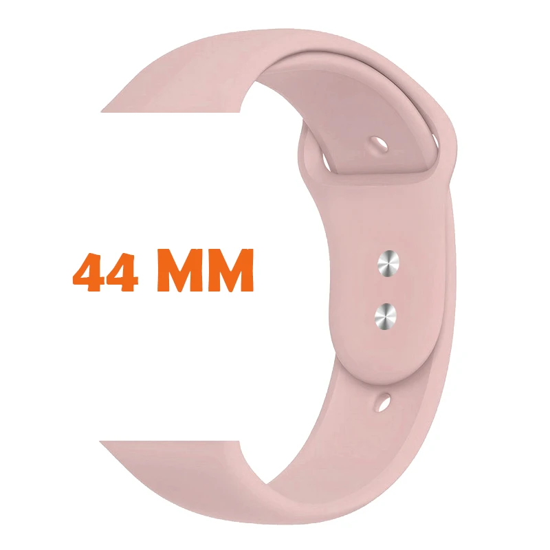 44 мм apple Series 5 сменный ремешок из нержавеющей стали для apple watch - Цвет: pink silicone