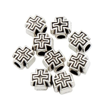

Hollow Cross Engraved Cross Beads 6.2X5.9mm 400PCS zinc alloy Christian Bead Spacer L1766