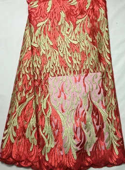 

High Quality Nigerian Lace Fabrics 2020 With Beaded African French Net Lace Fabric Embroidered Tulle Mesh Lace Fabric FLL2820