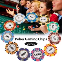 25 шт. покер игровые фишки развлечения долларовые монеты 14g играть в игры чип