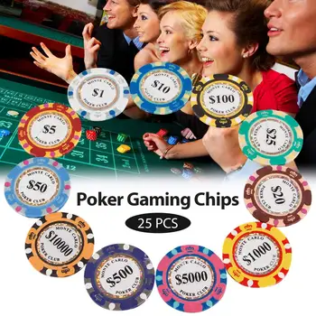 

25PCS Poker Gaming Chips Entertainment Dollar Coins 14g Play games chip