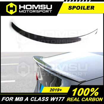 

PSM CS R Style Carbon spoiler for Ben-z A Class W177 Sedan A100 A200 rear boot spoiler carbon fiber rear wings car Styling 2020+