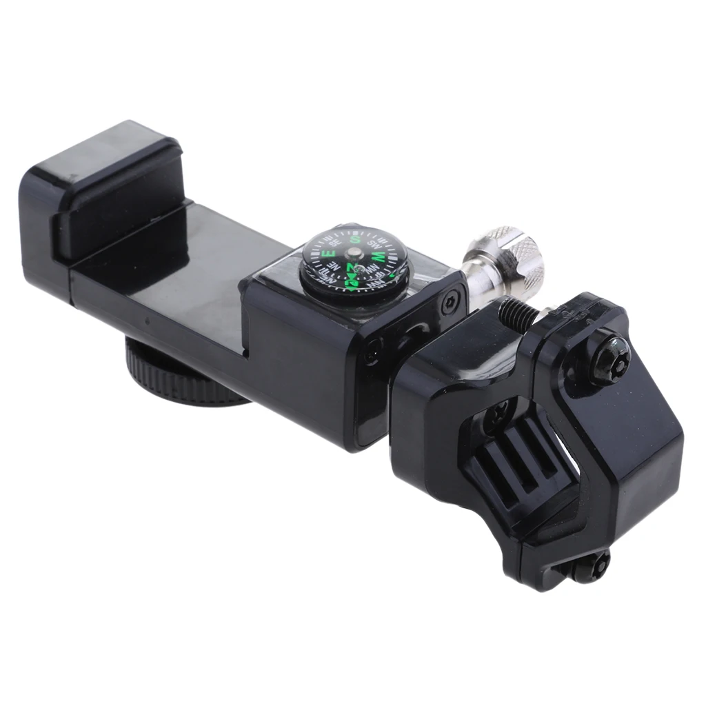Motorcycle Handlebar Mobile Phone Holder Bracket With Compass & LED Light