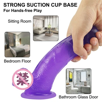 Soft Jelly Dildo Realistic Anal Dildo Penis Suction Cup Male Dick Female Masturbation Erotic Toys for Adult Sex Toys for Woman 5