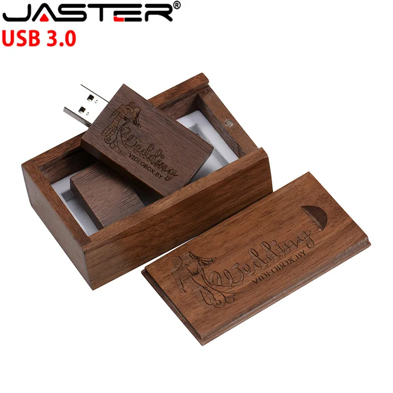 JASTER деревянный+ коробка usb флеш-накопитель Флешка 4 ГБ 8 ГБ 16 ГБ 32 ГБ клен usb 3,0 деревянный логотип гравировка подарок