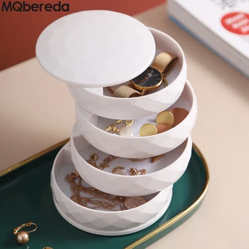 

New Nordic Round Jewelry Box Rotation Creative Simple Desktop Bracelet Head Rope Finishing Multi-layer Box Jewelry Armoire