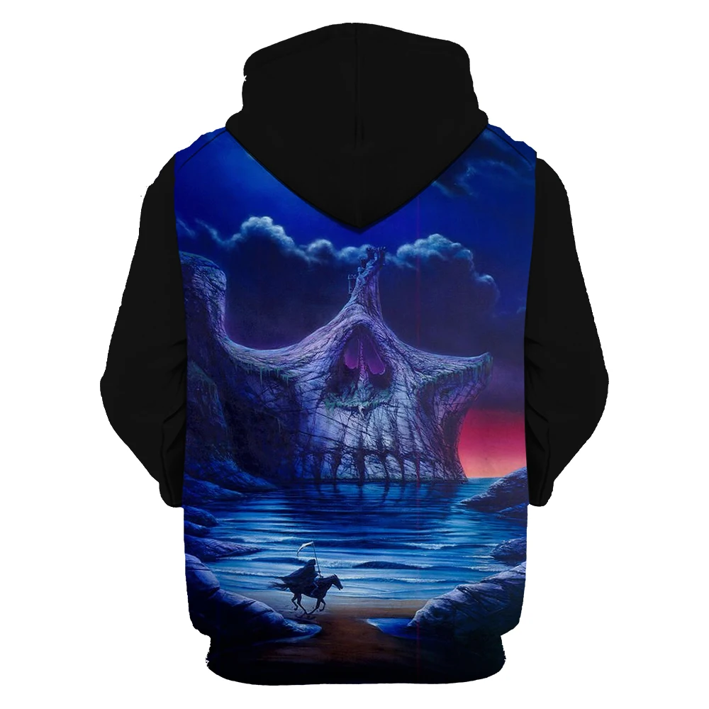 Showtly Horro Skull Mens Hoodies Jack Skellington Halloween Costumes Casual Anti Social Club Man Streetwear