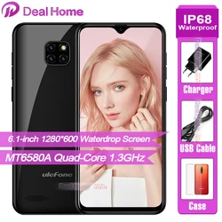 Смартфон ULEFONE Note 7, Android 9, ОС MT6580A, четырехъядерный, 3500 мАч, распознавание лица, Три задних камеры, экран водослива, 16 ГБ ROM, телефон